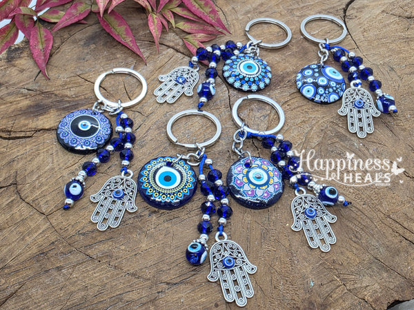 Evil Eye Hamsa Keyring