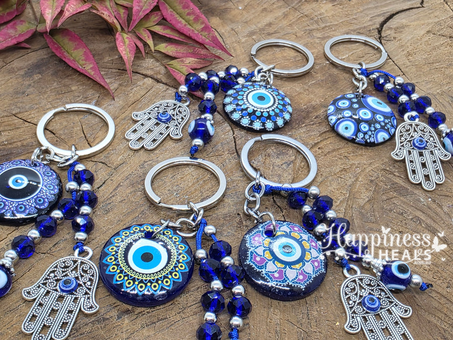 Evil Eye Hamsa Keyring