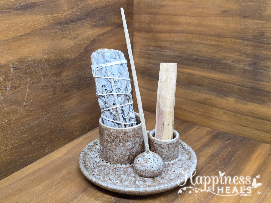 Smudging Ceramic Burner with Sage & Palo Santo