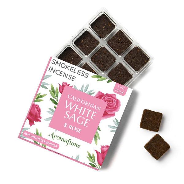 California White Sage & Rose Incense Bricks Pack