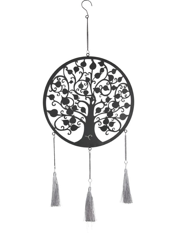 Metal Tree of Life Wall Art with Tassels