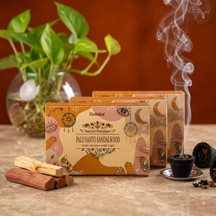 Palo Santo Sandlewood Resin Incense with Cups - Goloka