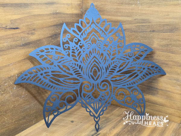Mandala Lotus Wall Art – Black Cut-Out Design