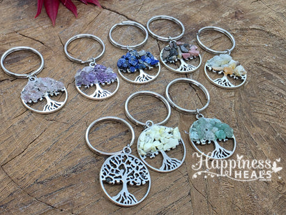 Tree of Life Keyring – Assorted Crystals