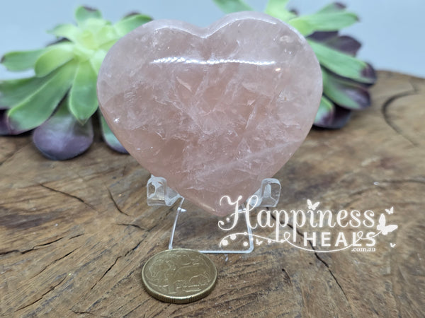Corazón de cuarzo rosa
