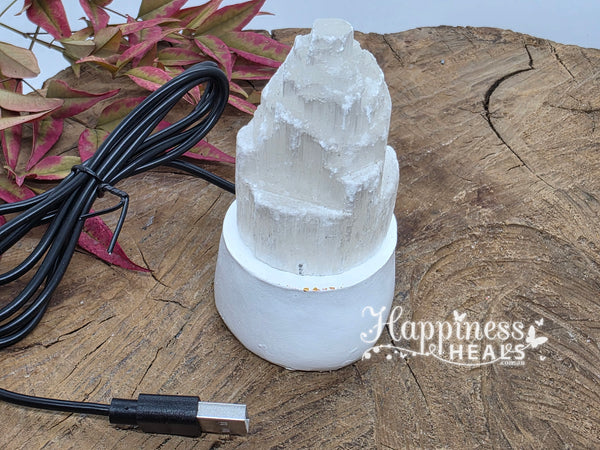 Selenite Lamp Colour Changing with USB Base