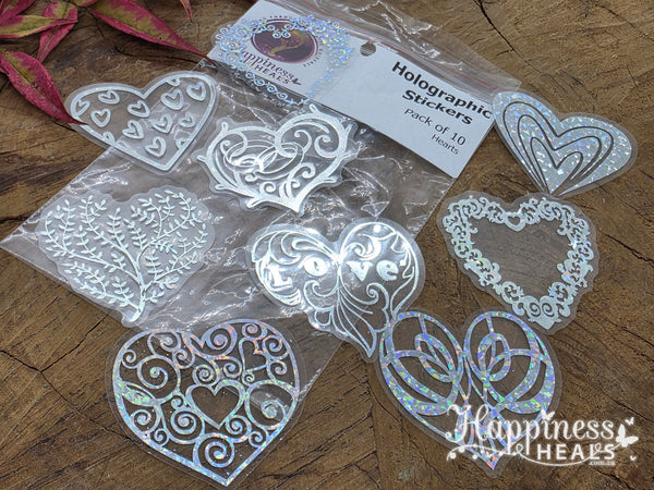 Holographic Heart Stickers