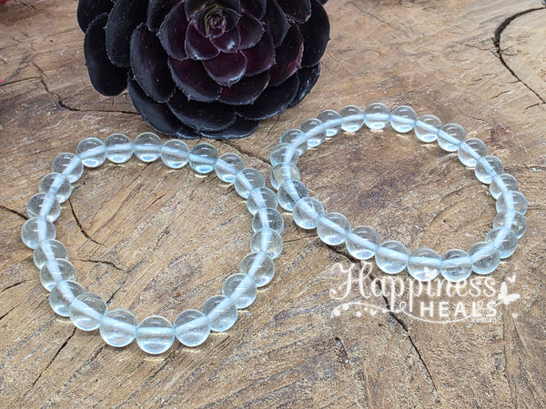 Light Blue Obsidian Ball Bracelet