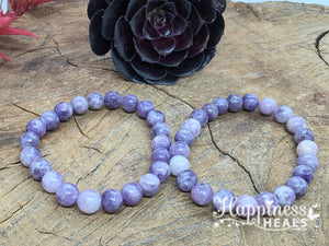 Lepidolite Bead Bracelet – 8mm 🌿💫