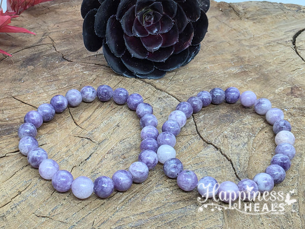 Lepidolite Bead Bracelet – 8mm 🌿💫