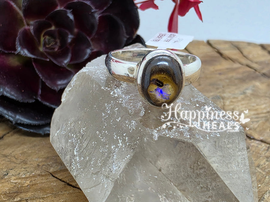 Boulder Opal Ring - Size: 8.5