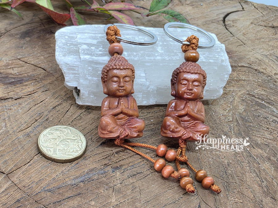 Wooden Buddha Keyring