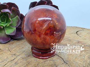 Fire Agate Sphere – Protection, Courage & Inner Flame 🔥🌐