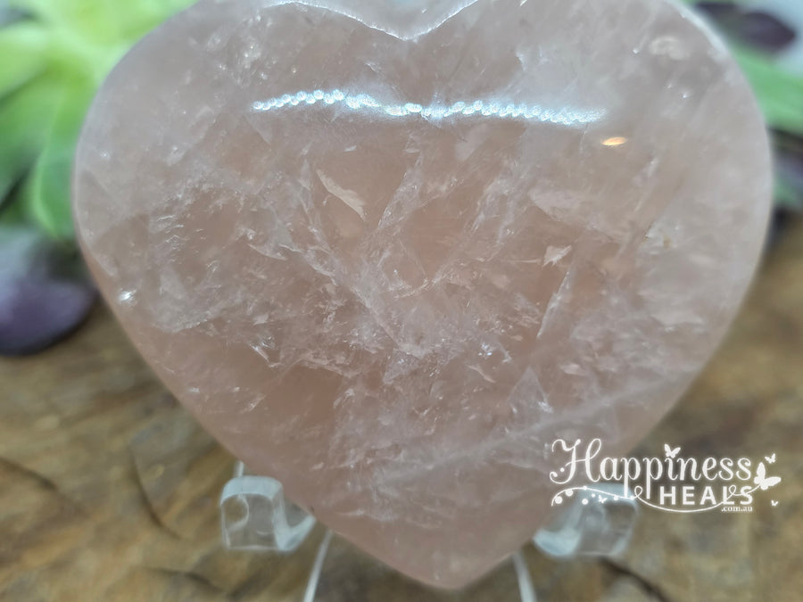 Corazón de cuarzo rosa