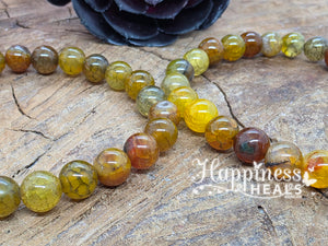 Yellow Fire Agate Bead Bracelet
