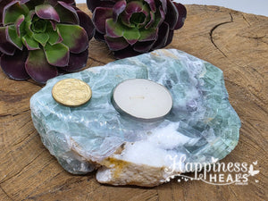 Fluorite Tea Light Candle Holder