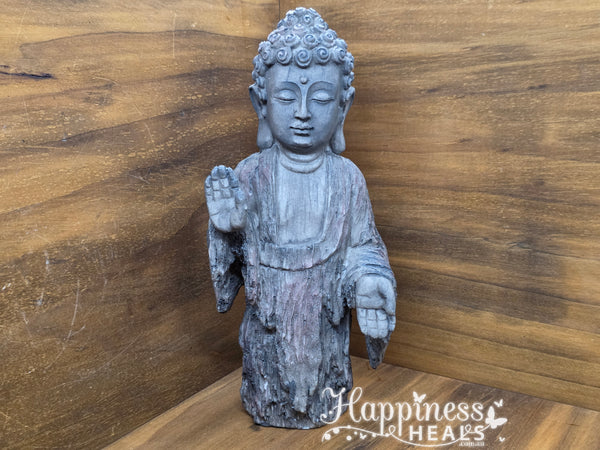 Stone Finish Standing Buddha Statue