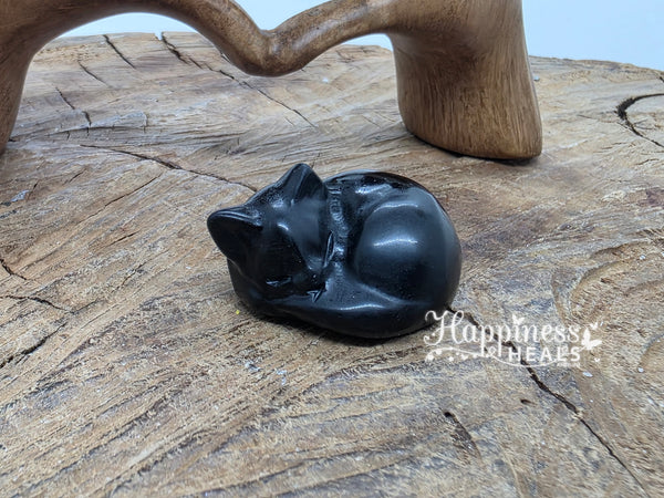 Black Obsidian Sleeping Cat
