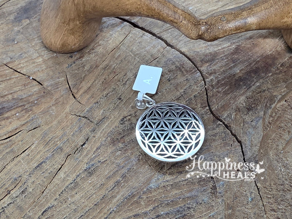 Onyx Flower of Life pendant