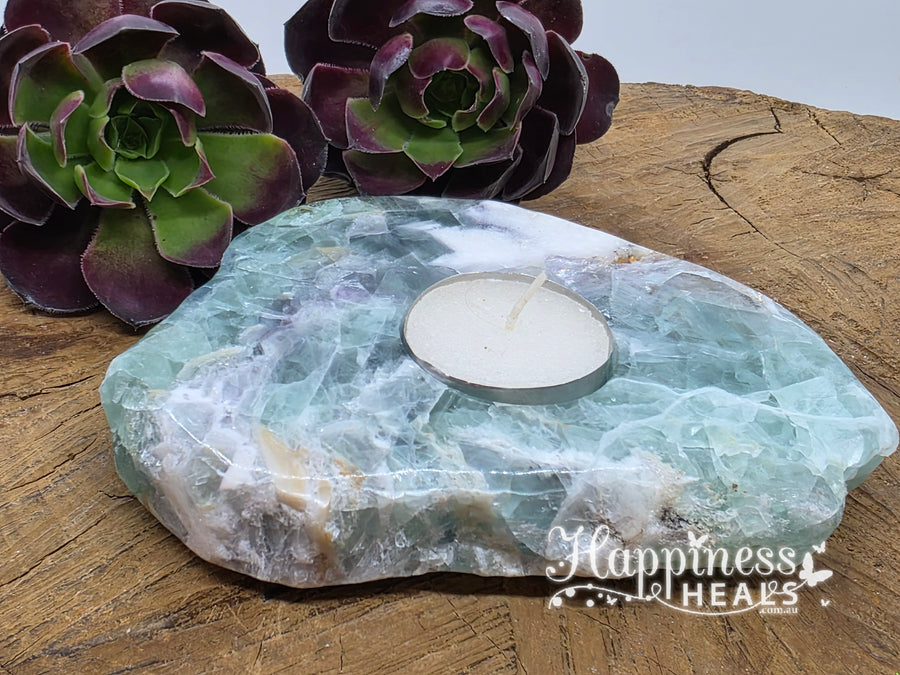 Fluorite Tea Light Candle Holder