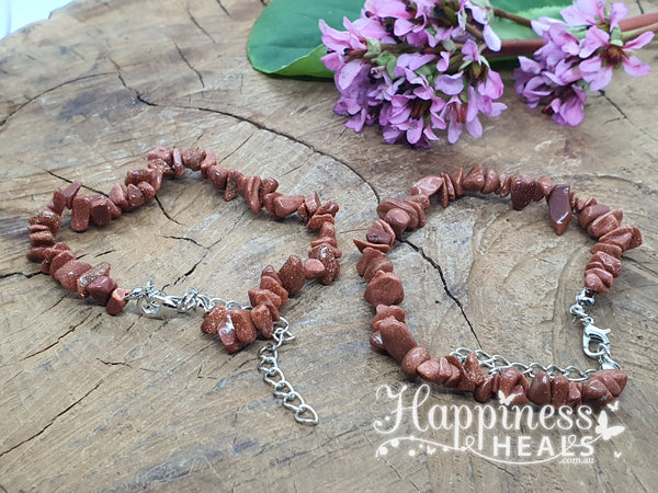 Goldstone Chip Anklet