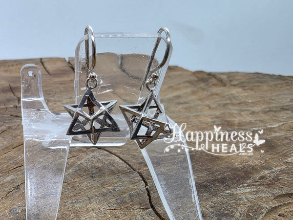 Merkaba Silver Earrings