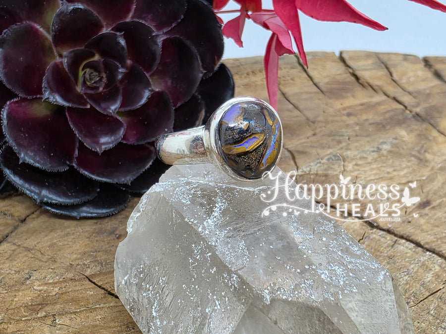 Boulder Opal Ring - Ring Size: 8.5