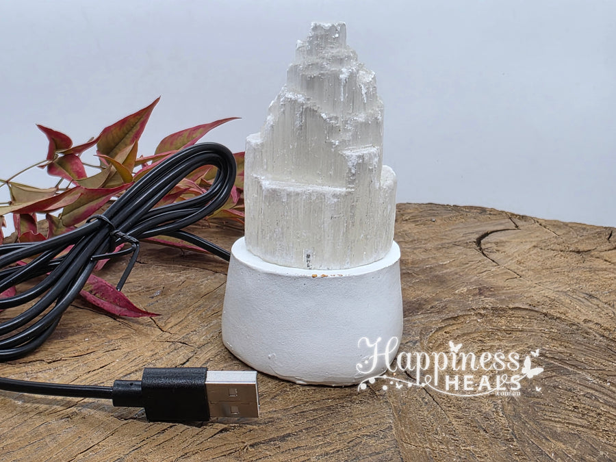 Selenite Lamp Colour Changing with USB Base