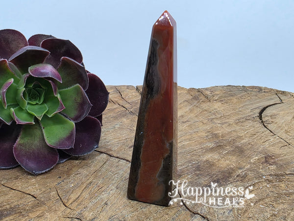 Banded Carnelian Obelisk – Vitality, Creativity & Grounded Confidence 🔶✨