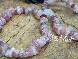 Strawberry Quartz Nugget Bracelet – The Stone of Love & Joy