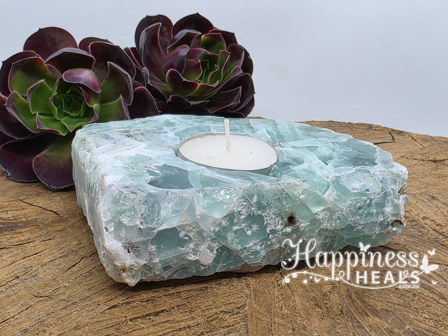 Fluorite Tea Light Candle Holder