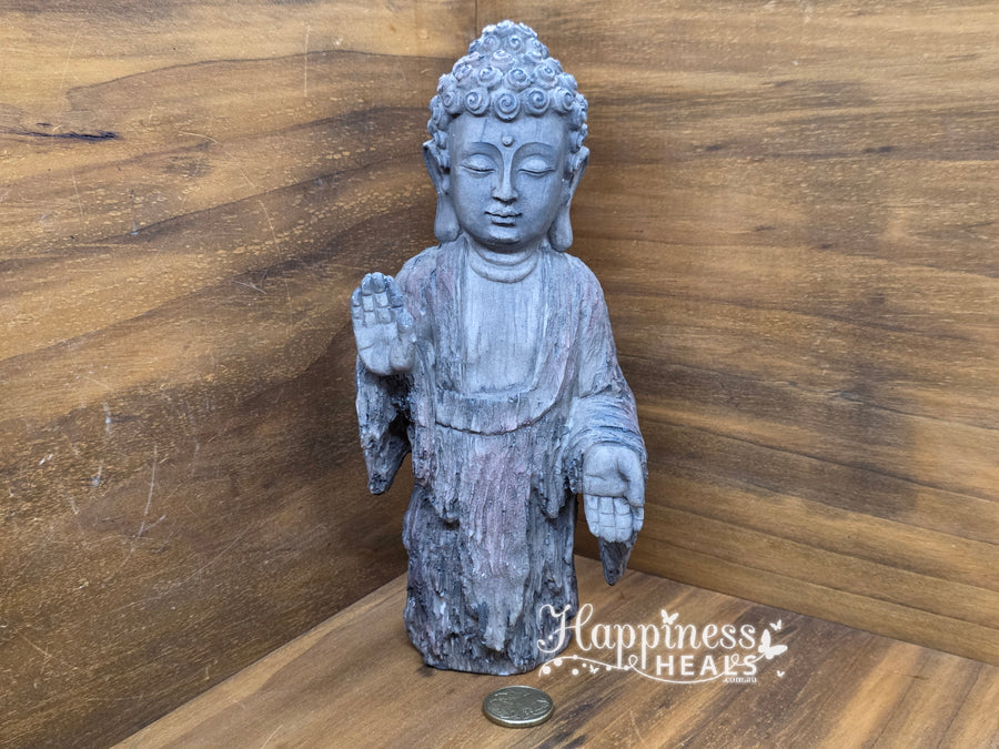 Stone Finish Standing Buddha Statue