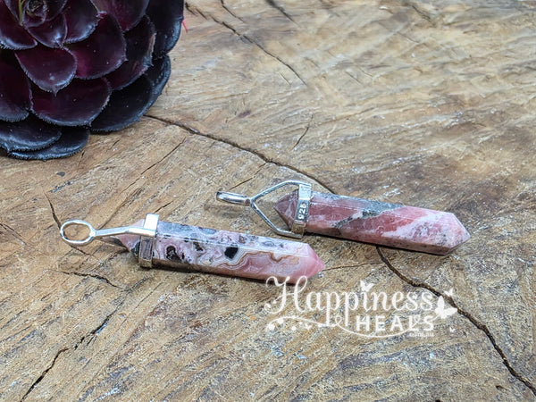 Rhodochrosite Double Point Pendant – Emotional Balance & Heart Awakening 💗✨