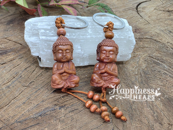 Wooden Buddha Keyring