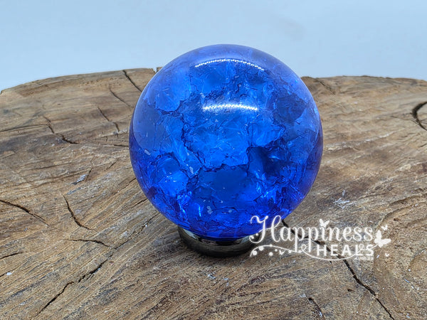 Crackle Blue Quartz Sphere