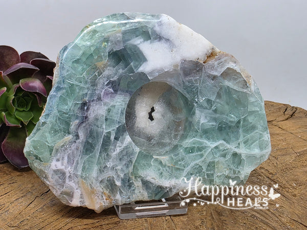 Fluorite Tea Light Candle Holder