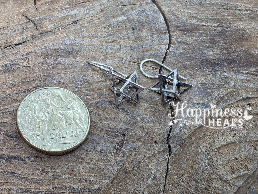 Merkaba Silver Earrings