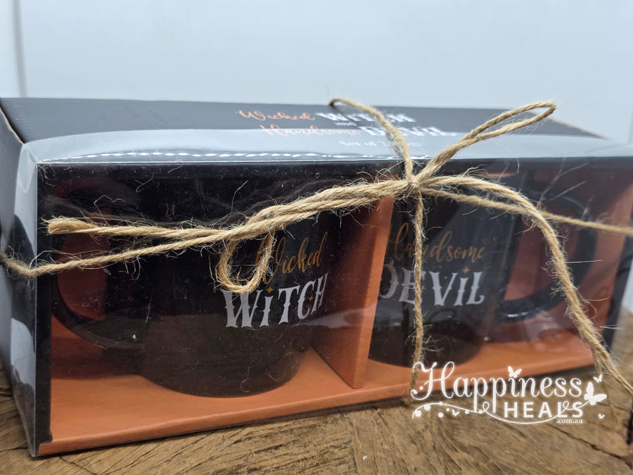 Wicked Witch & Handsome Devil Couples Mug Set 🖤🔥.