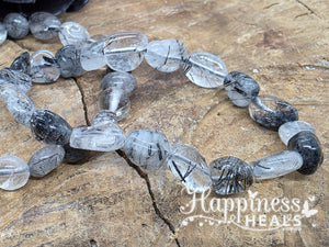 Tourmalinated Quartz Rutilated Nugget Bracelet ⚡