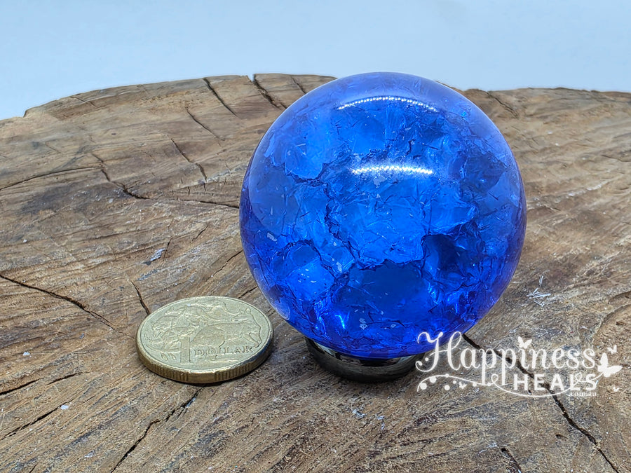 Crackle Blue Quartz Sphere