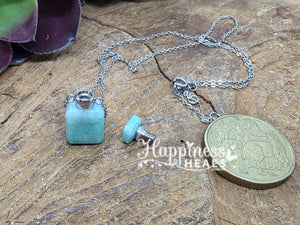 Amazonite Perfume Bottle Necklace – Calm, Confidence & Scented Intention 💧🌿