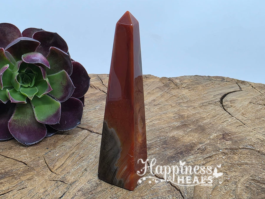 Banded Carnelian Obelisk – Vitality, Creativity & Grounded Confidence 🔶✨