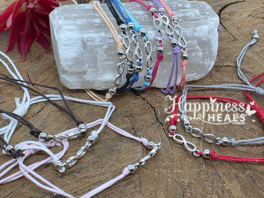 Pulsera Elástica Ajustable Infinito en Plata de Ley