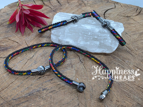 Braided Rainbow Thread Bracelet – Magnetic Clasp