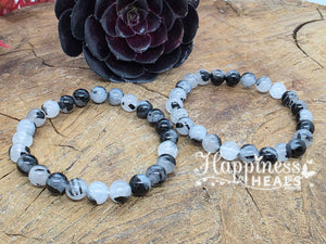 Tourmalinated Quartz Ball Bracelet