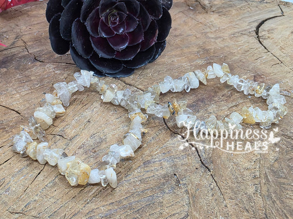 Rutilated Quartz Chip Bracelet