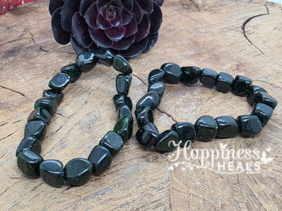 Green Goldstone Nugget Bracelet