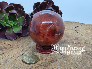 Fire Agate Sphere – Protection, Courage & Inner Flame 🔥🌐