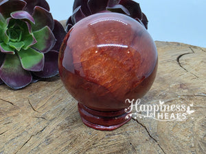Fire Agate Sphere – Protection, Courage & Inner Flame 🔥🌐