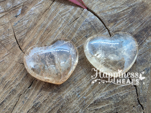 Champagne Aura Quartz Heart